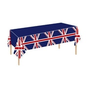Hxlamzoo British Independence Day Patriotic Disposable Tablecloths | VE Day 80th Anniversary Decorations | Union Jack Design, Eco-Friendly \u0026 Reusable PE Supplies for Home Garden Parties